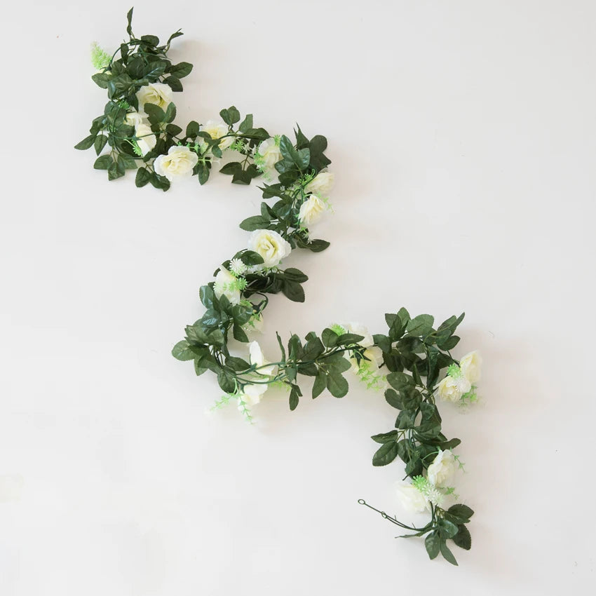 Guirlande de Rose Blanche Arche Mariage Minimaliste