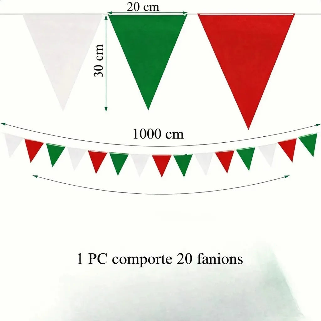 Guirlande en Plastique Tricolore Régulière