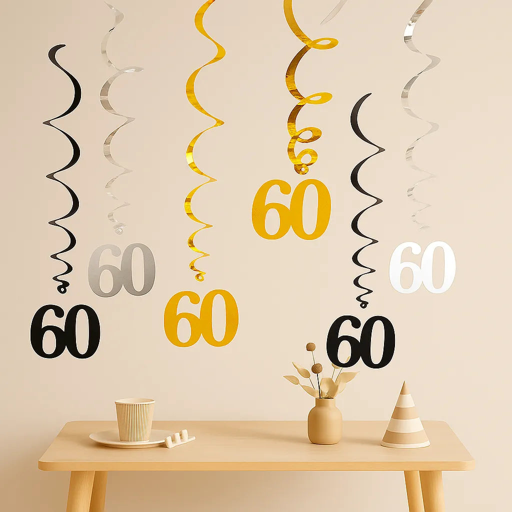 Guirlandes Anniversaire Suspendues 60 Ans Design