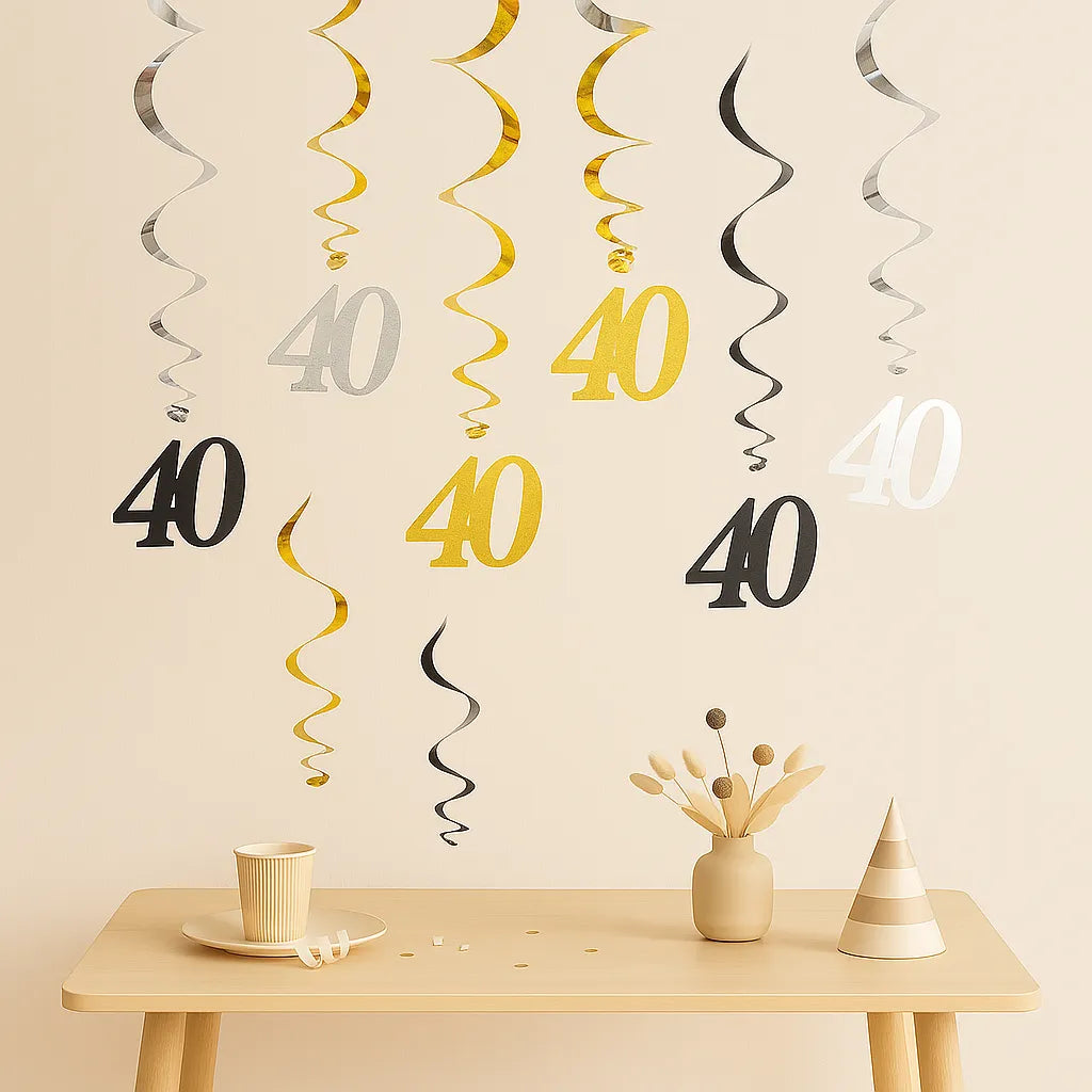 Guirlandes Anniversaire Suspendues 40 Ans Design