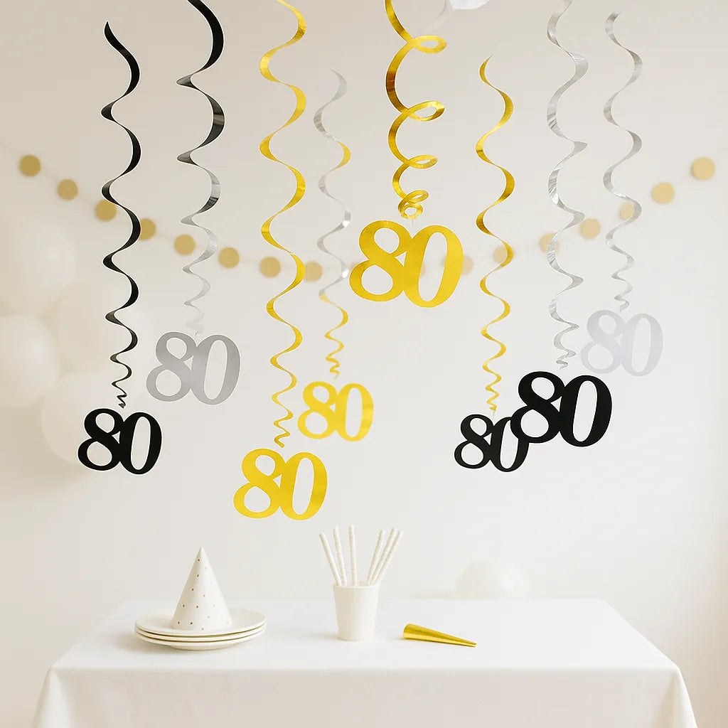 Guirlandes Anniversaire Suspendues 80 Ans Design