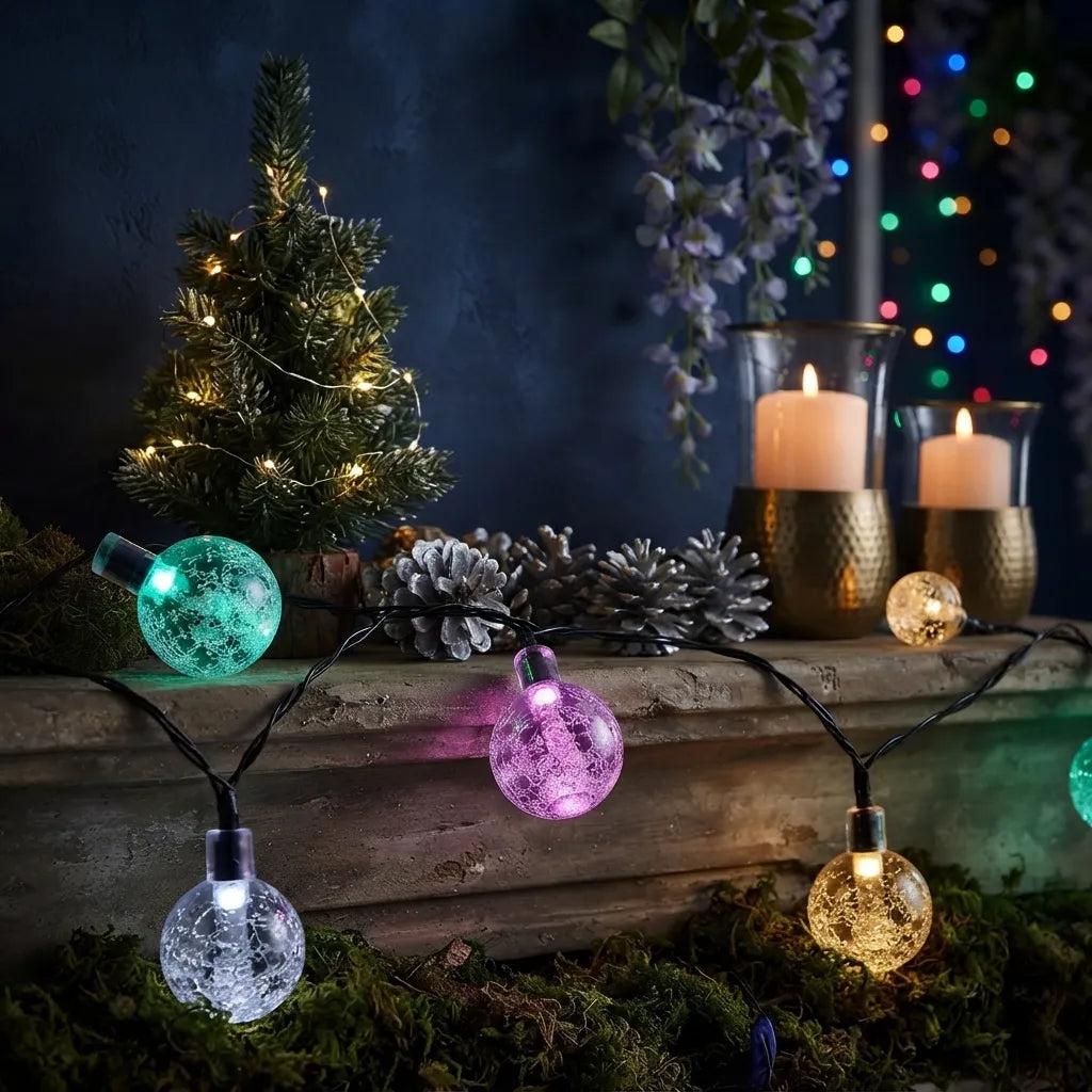 Guirlandes Lumineuse Multicolore Solaire Minimaliste