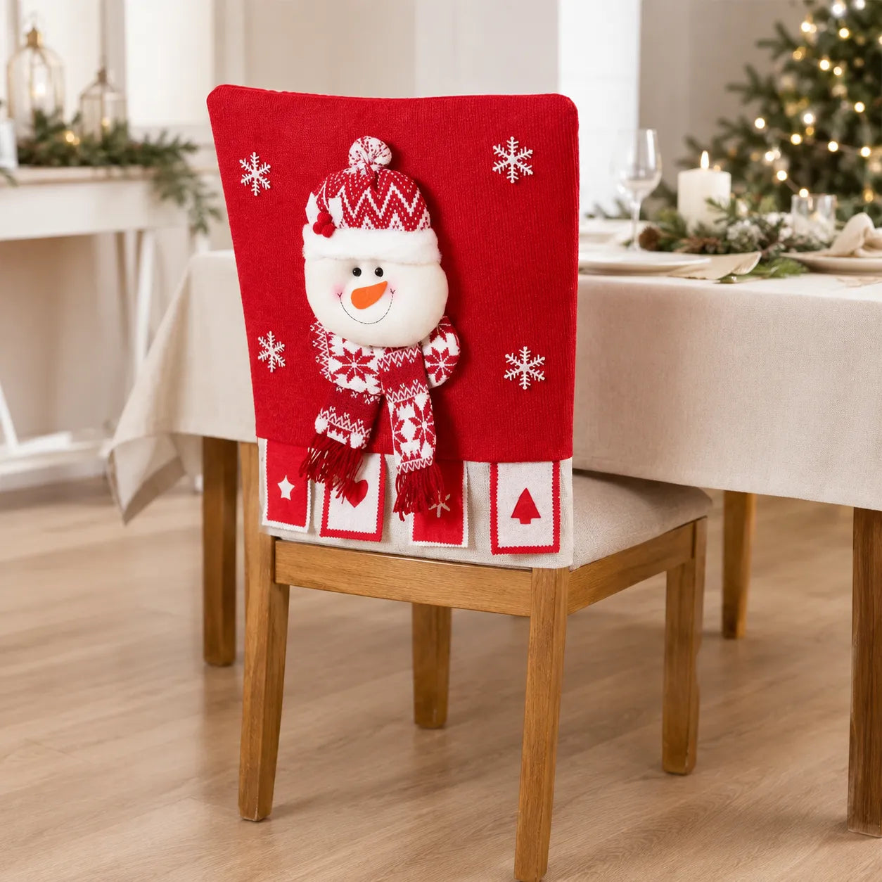 Housse de Chaise Bonhomme de Neige 3D Pratique