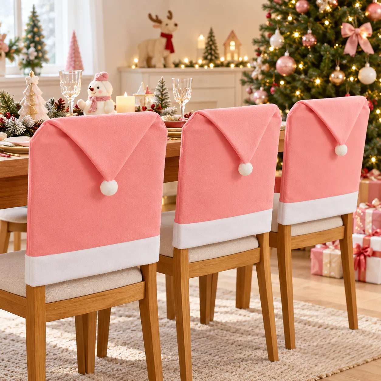Housse de Chaise Chapeau Père Noël Design  Pratique
