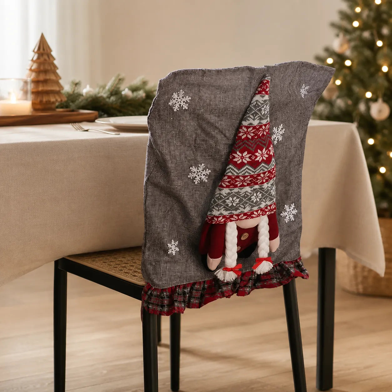 Housse de Chaise Gnome Gris Pratique