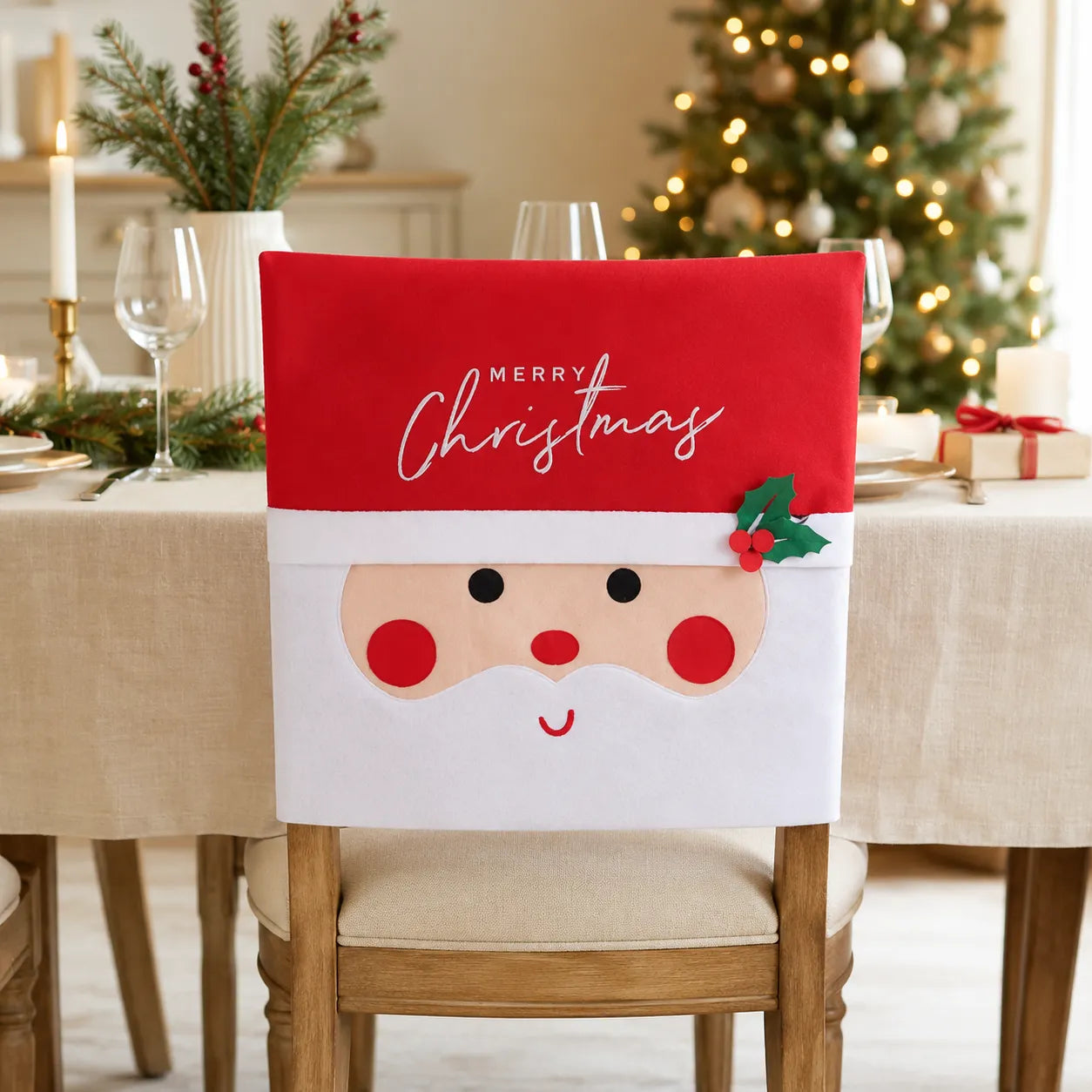 Housse de Chaise LED Noël Kawai