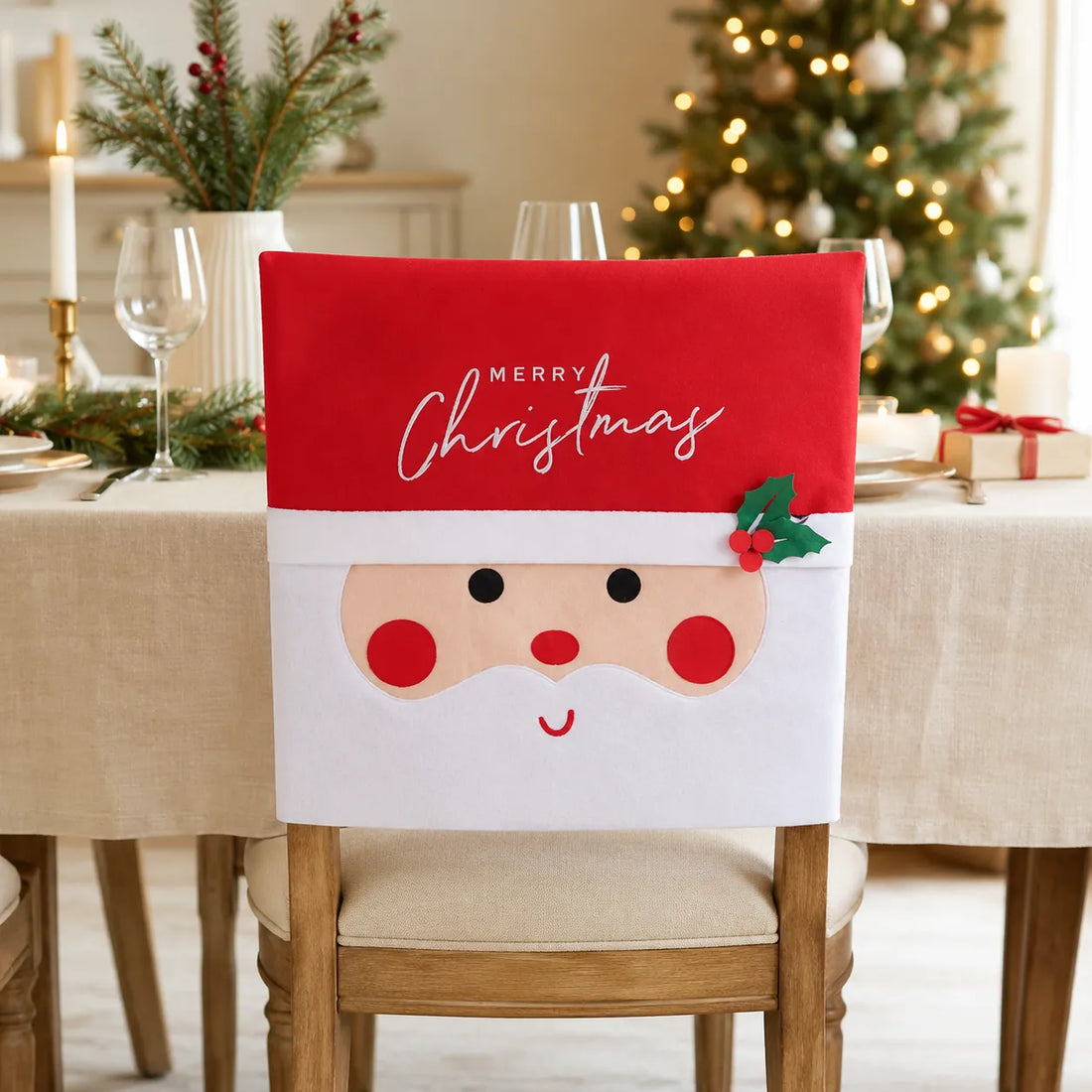 Housse de Chaise LED Noël Kawai