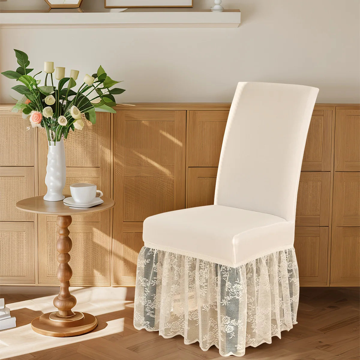 Housse de Chaise Mariage Champêtre Blanc
