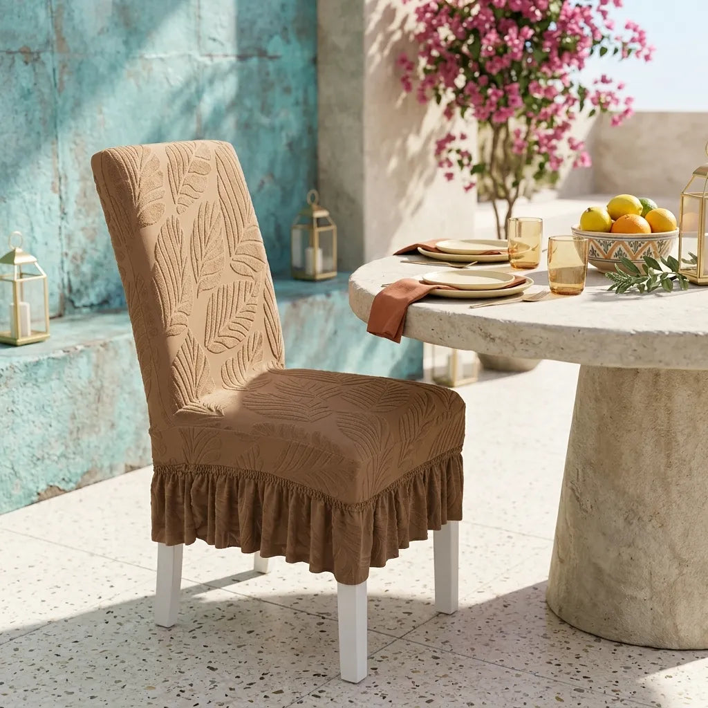 Housse de Chaise Mariage Epaisse Marron Uni