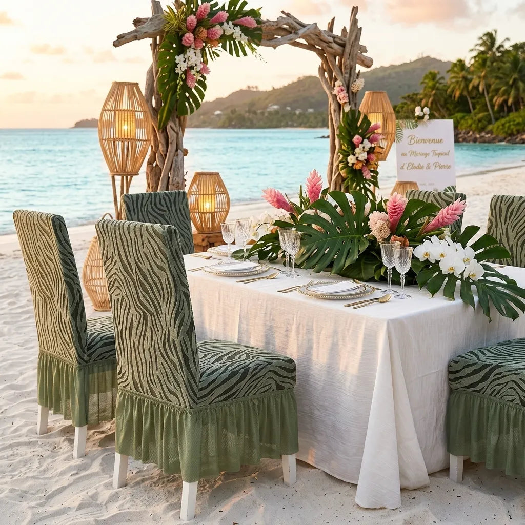 Housse de Chaise Mariage Nature Minimaliste