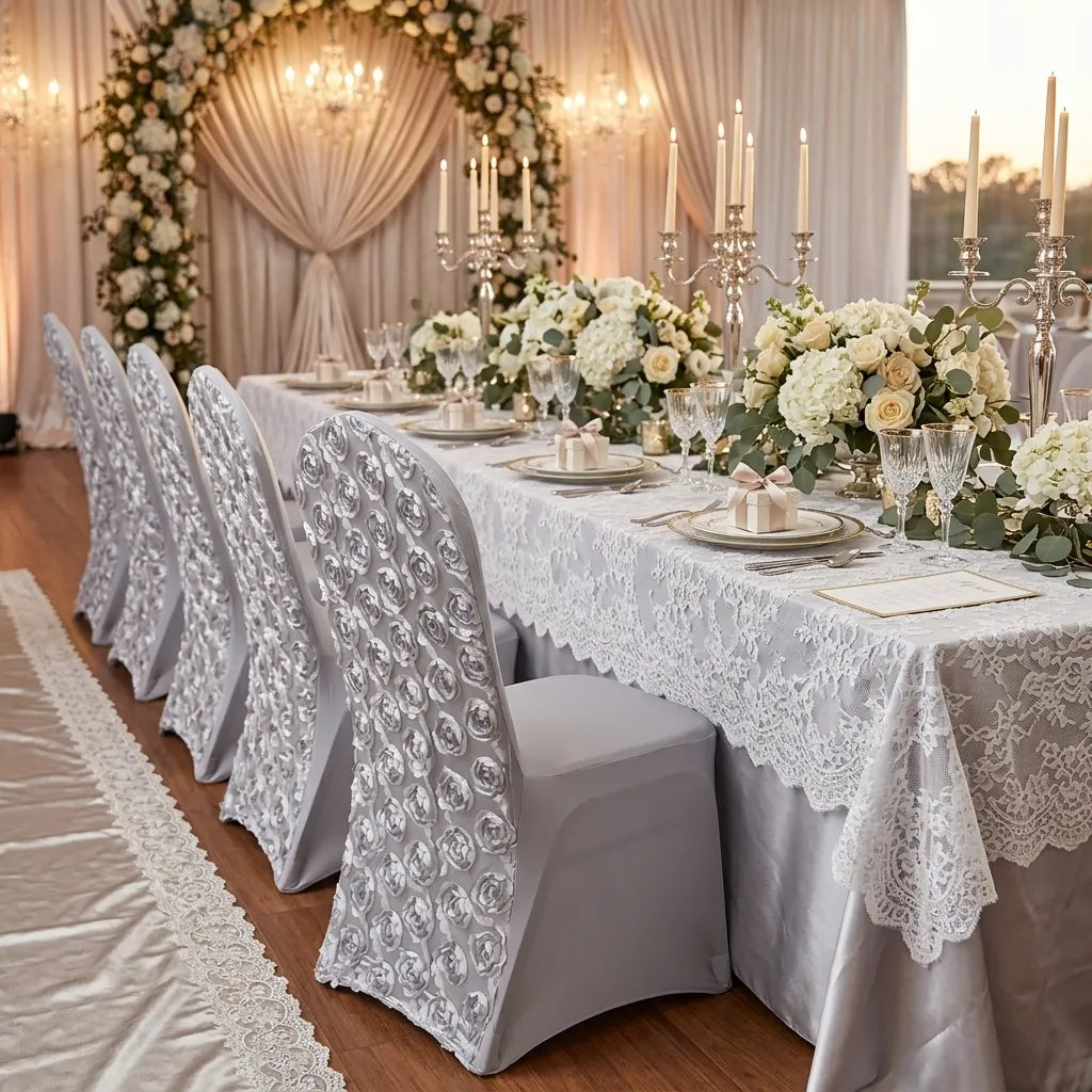 Housse de Chaise Mariage Satiné Minimaliste