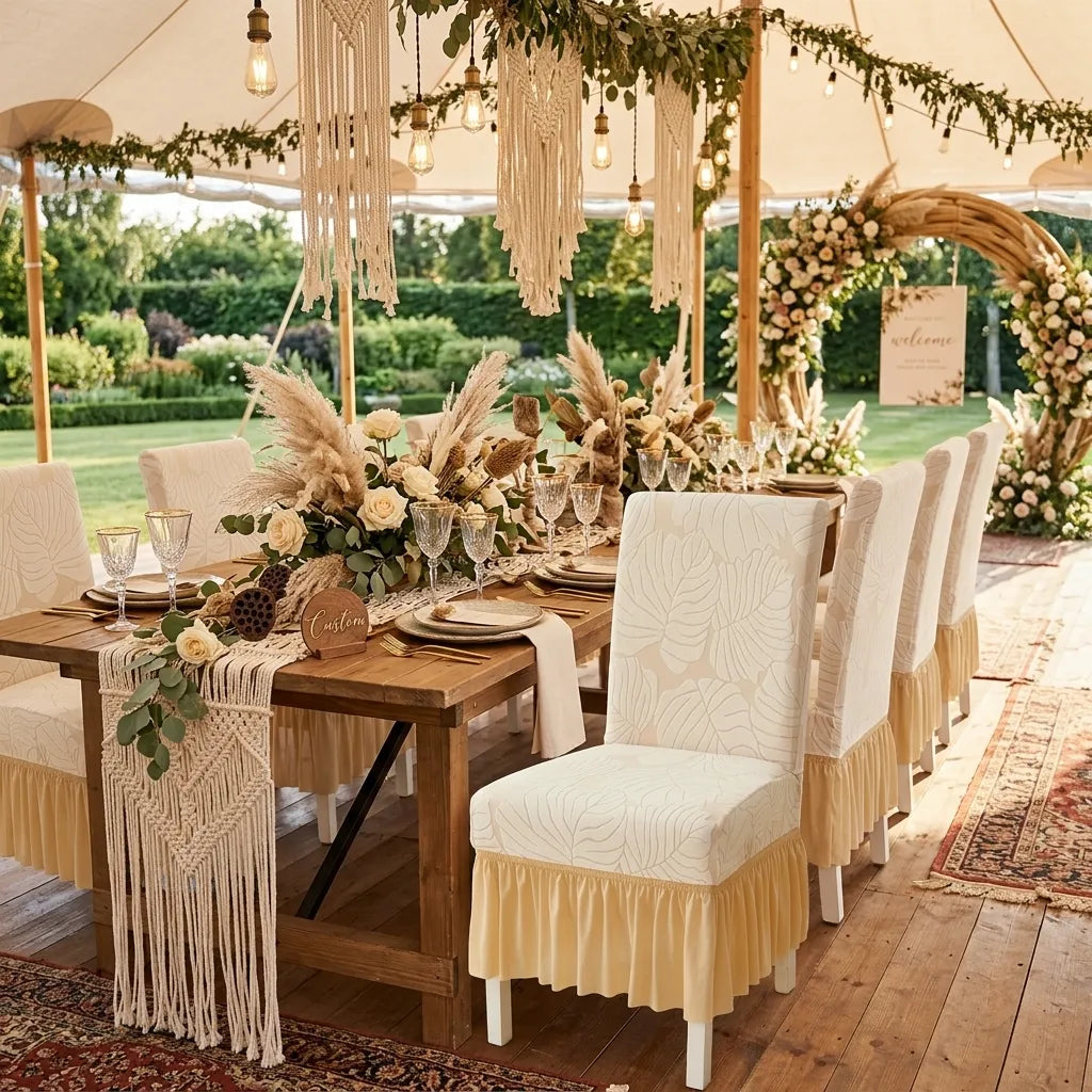 Housse de Chaise Mariage au Design Raffiné Minimaliste