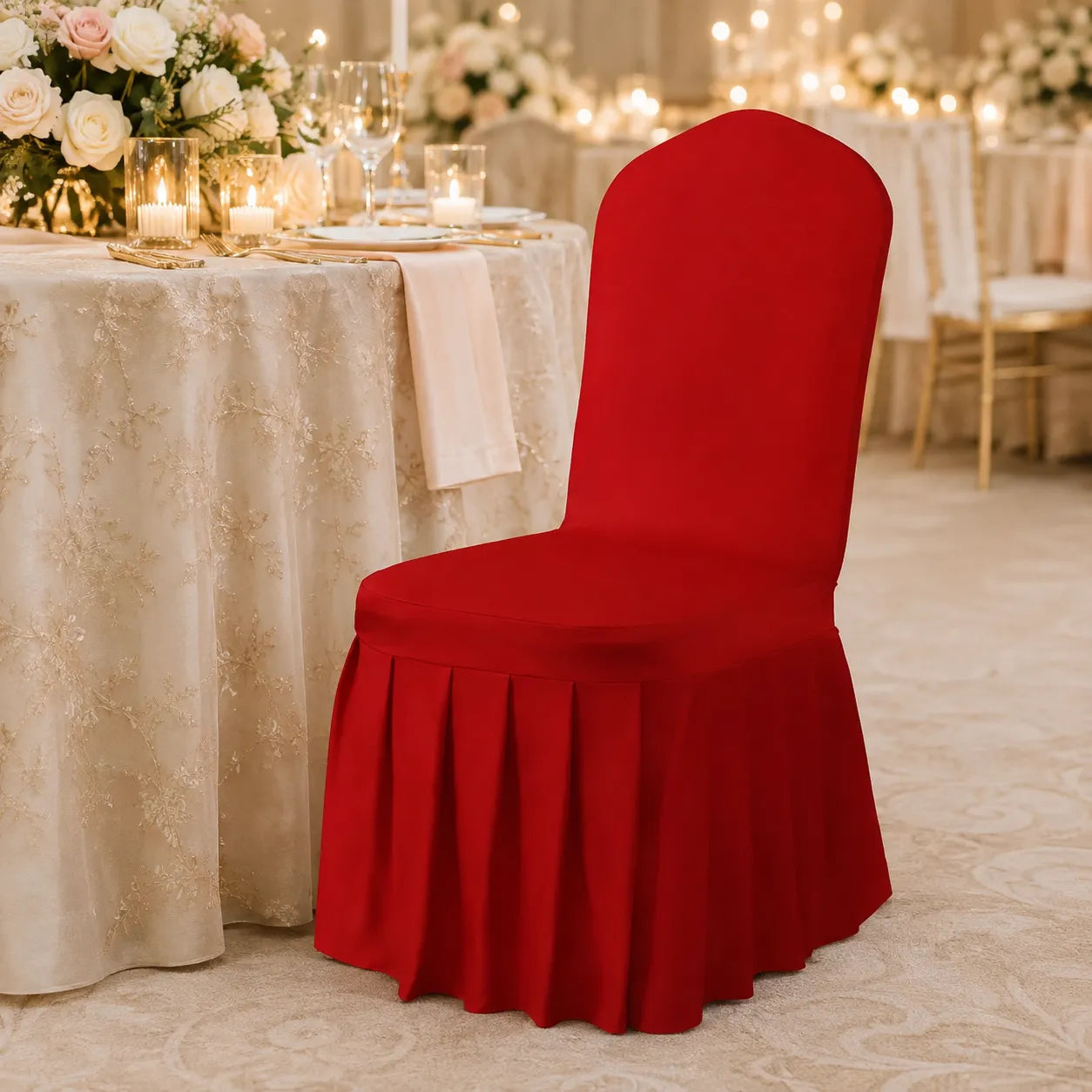 Housse de Chaise Mariage rouge classe