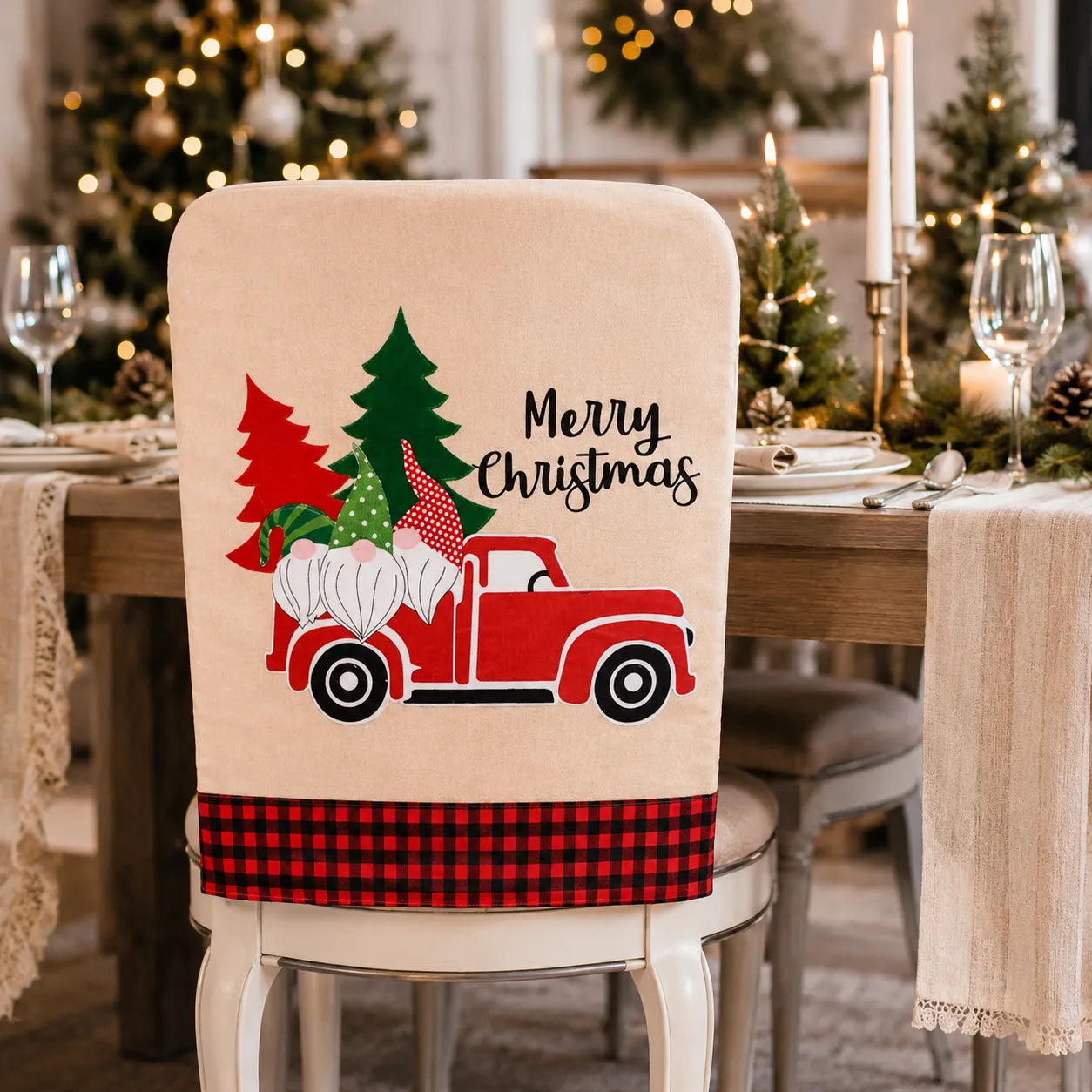 Housse de Chaise Merry Christmas Pratique