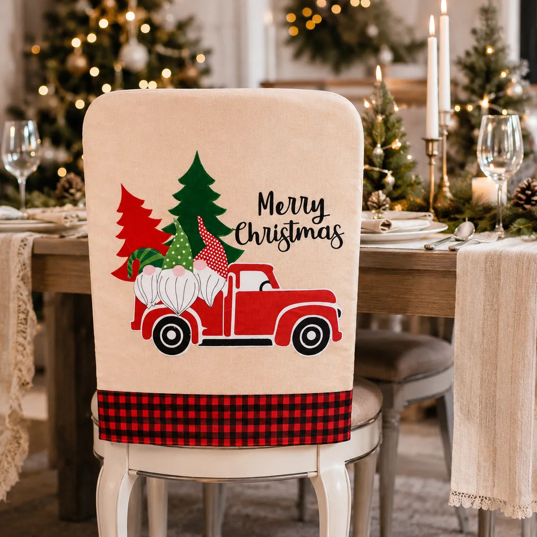 Housse de Chaise Merry Christmas Pratique