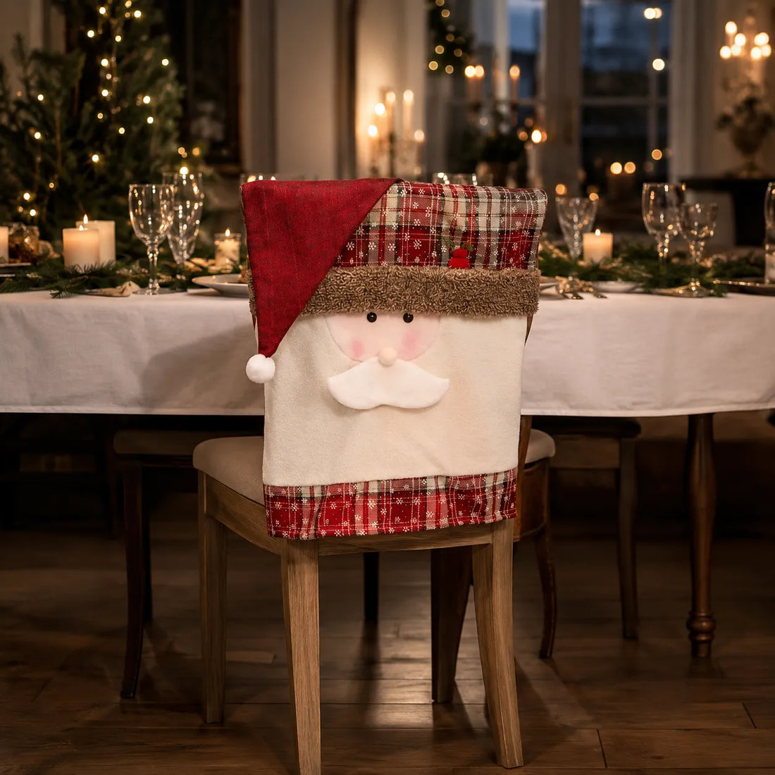 Housse de Chaise à Motif Père Noël Pratique