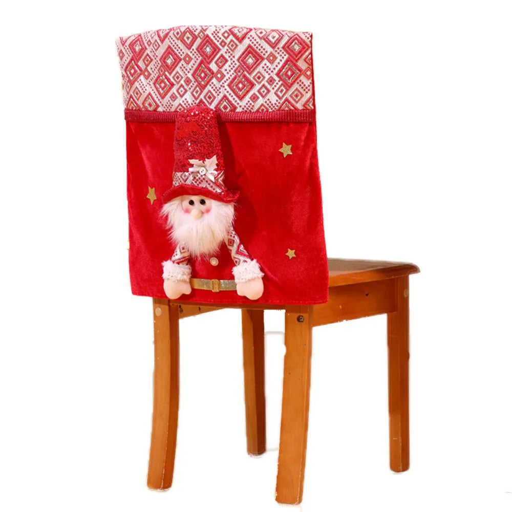 Housse de Chaise Noël Cadeau Blanc Design