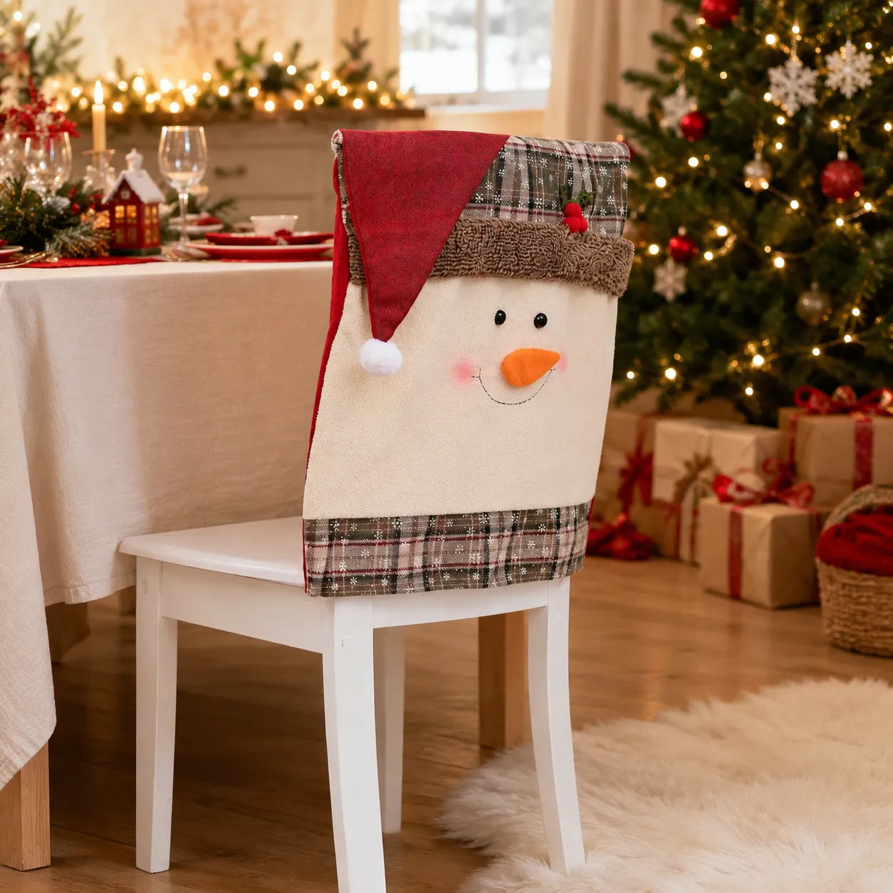 Housse de Chaise Noël Festive Pratique