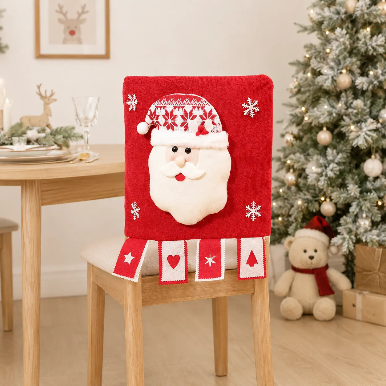 Housse de Chaise Père Noël en Relief Pratique