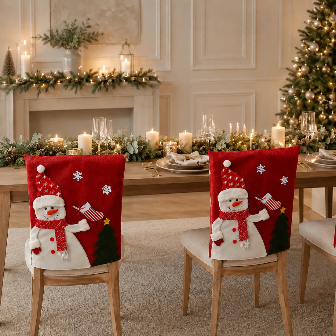 Housse de Chaise Petit Bonhomme de Neige Pratique