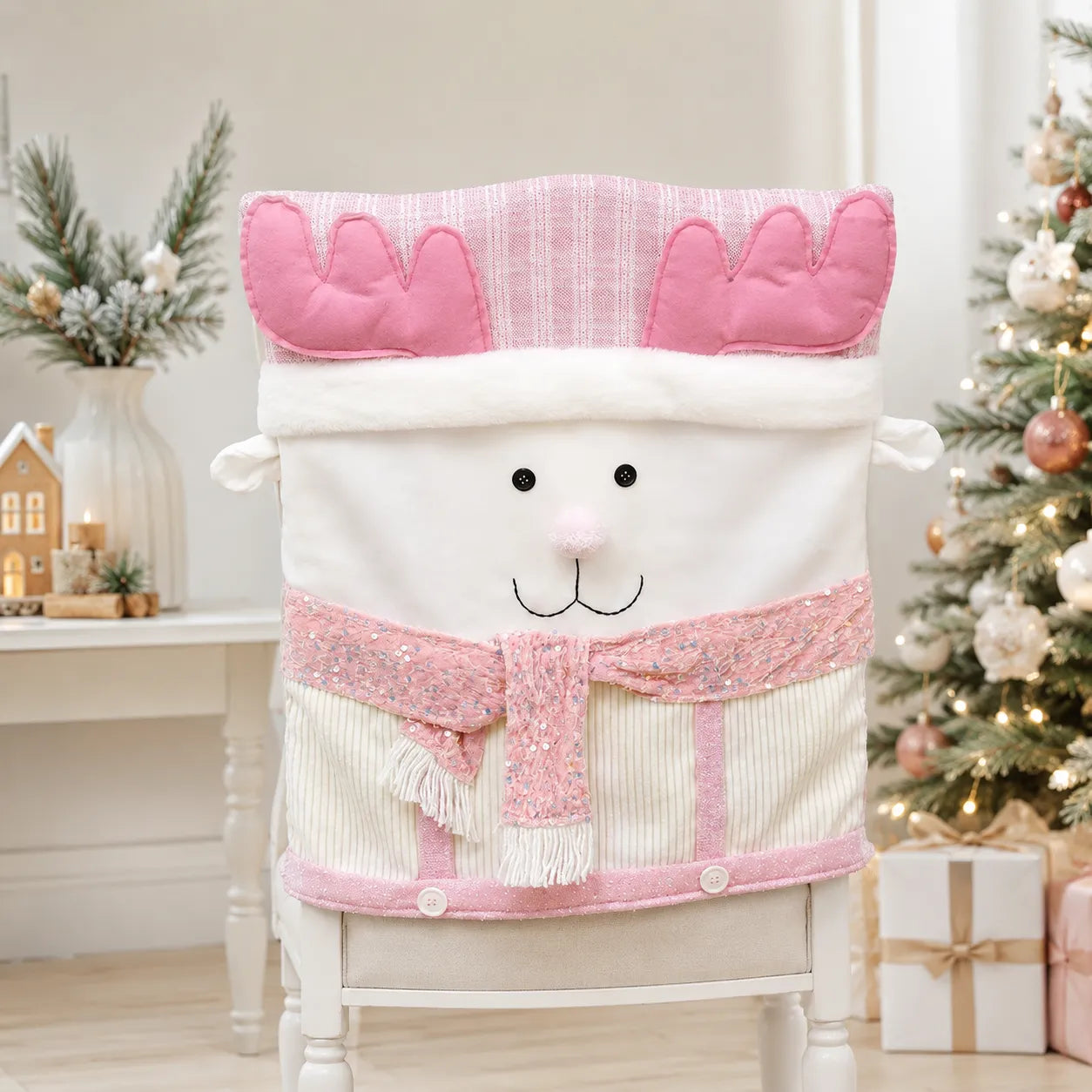 Housse de Chaise Rose Noël Pratique