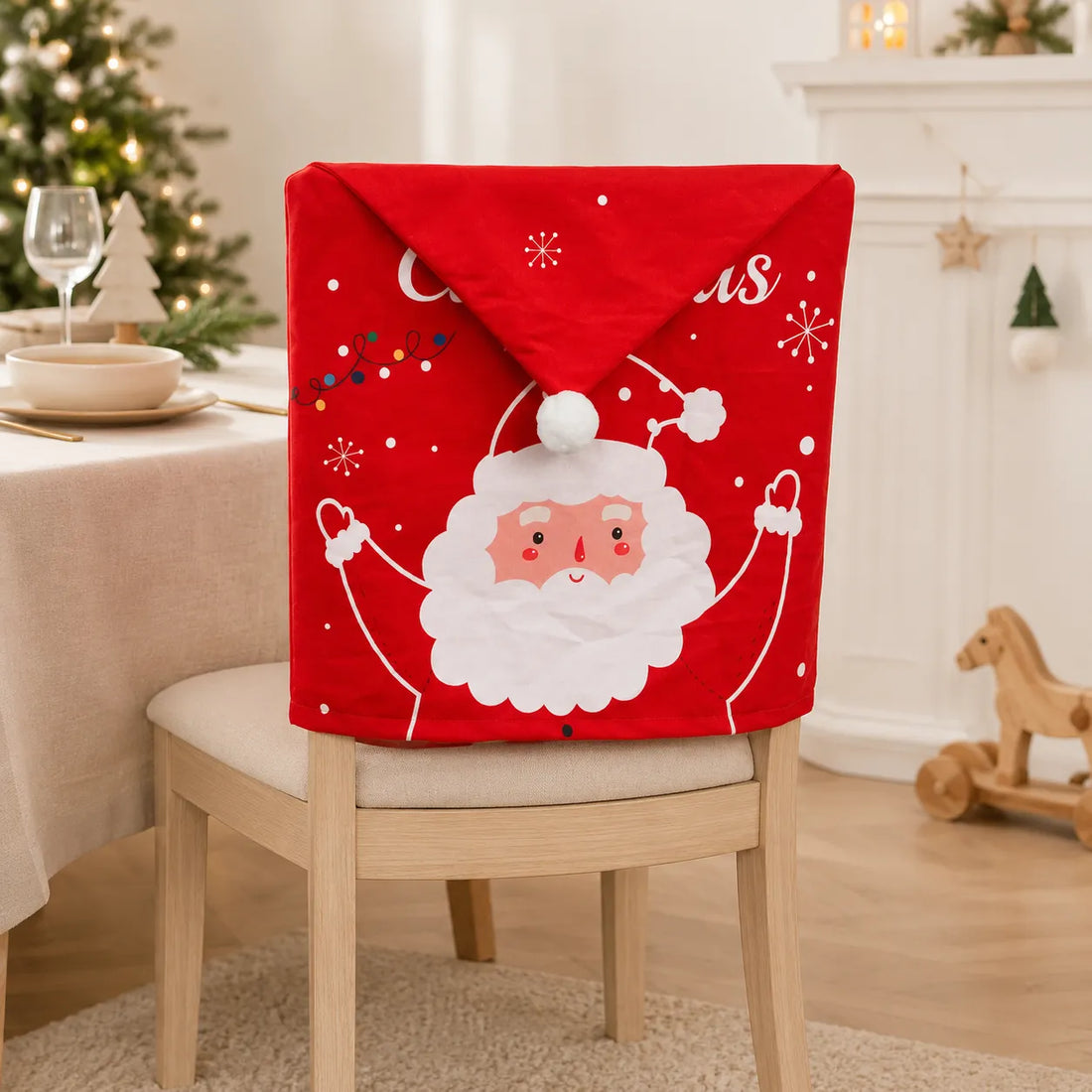 Housse de Chaise Rouge Père Noël Pratique