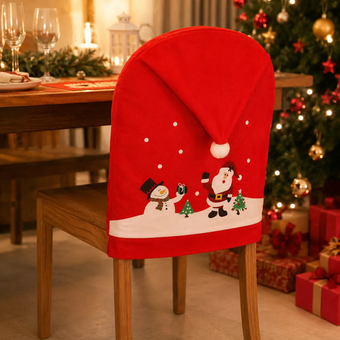 Housse de Dossier de Chaise Bonhomme de Neige Pratique