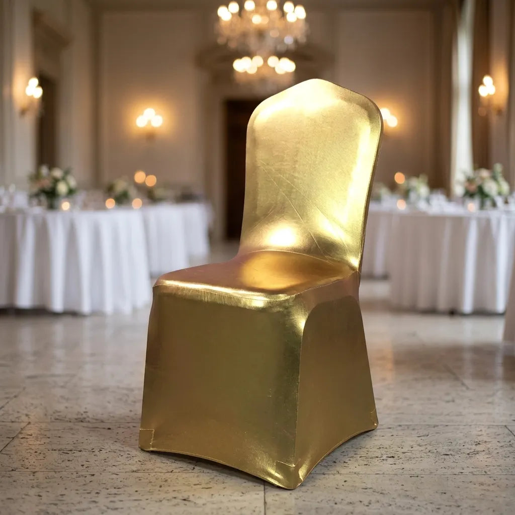 Housse de chaise Dorée Elastique Métallisée