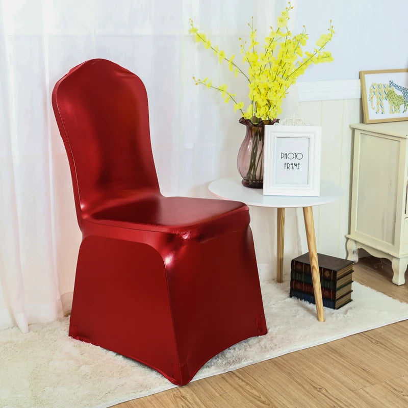 Housse de chaise Mariage Rouge Métallique glamour