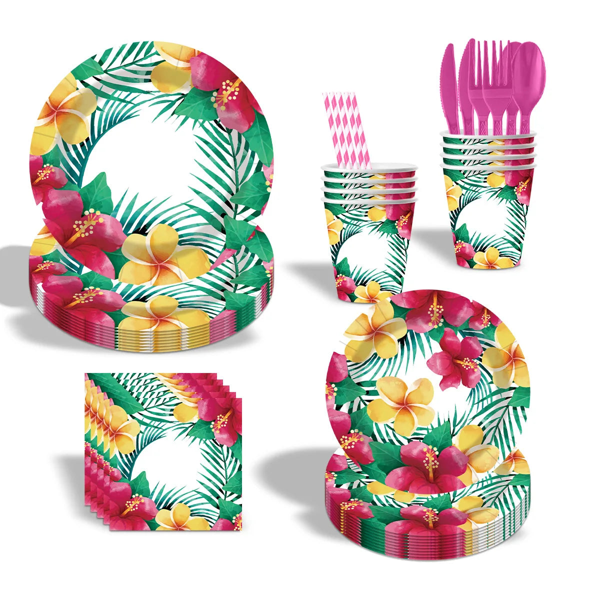 Kit Anniversaire Hibiscus Papier Résistant 