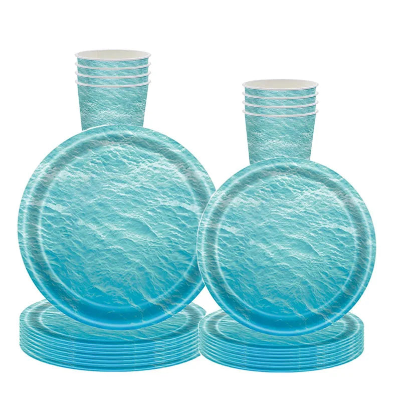 Kit Anniversaire Mer Bleu Papier 