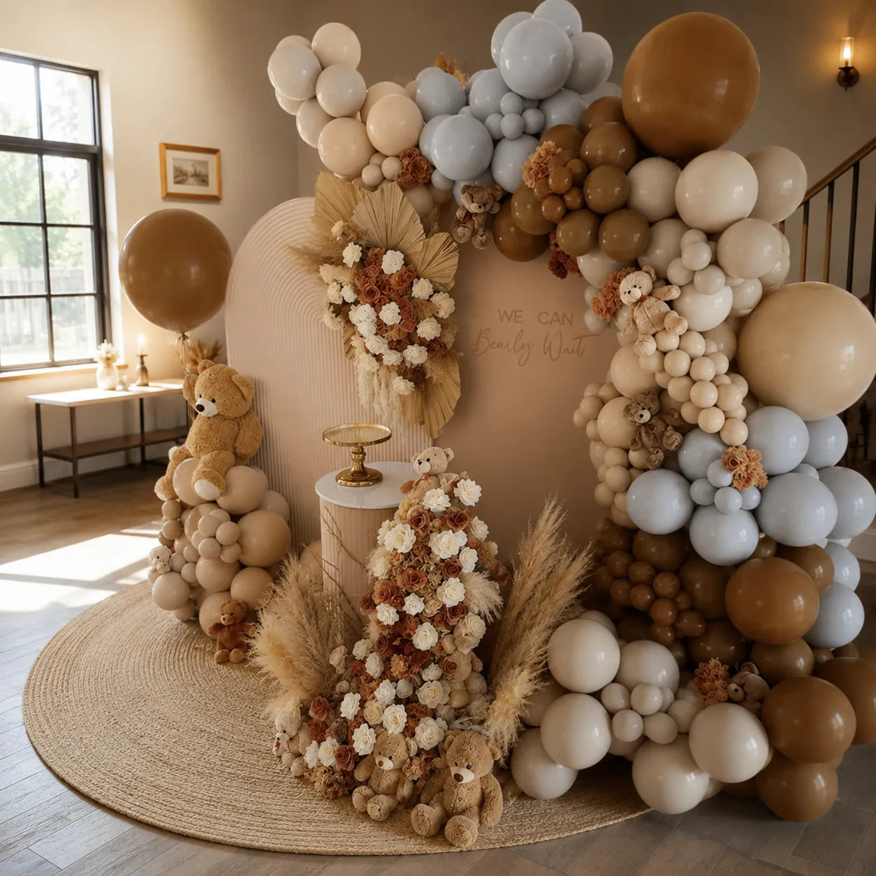 Kit Ballons Anniversaire Arc Tons Marron Beau