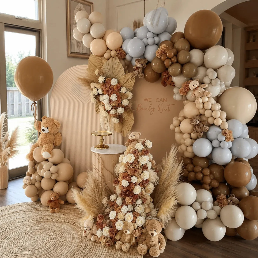 Kit Ballons Anniversaire Arc Tons Marron Original