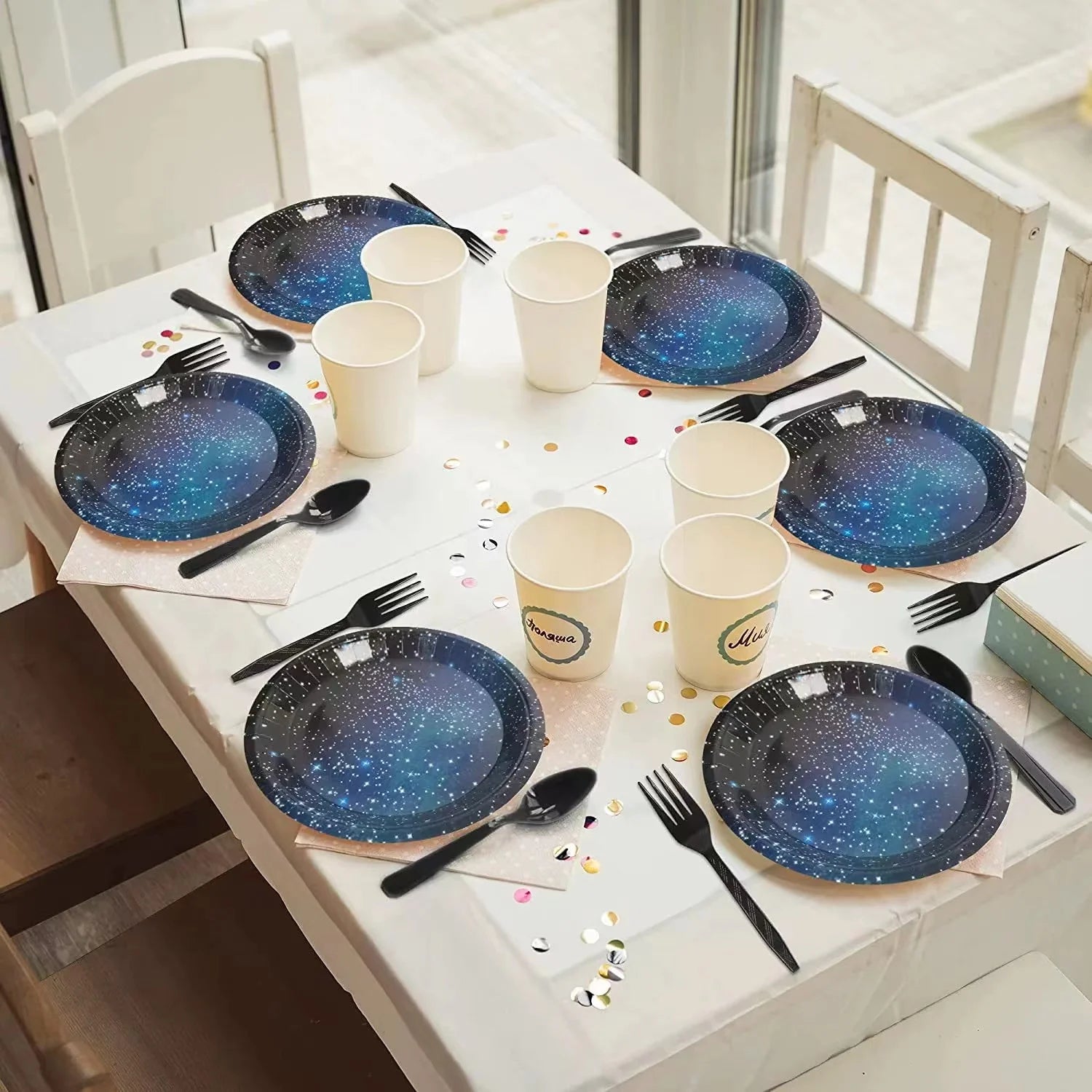 Kit Vaisselle Ciel Étoilé Papier Résistant 