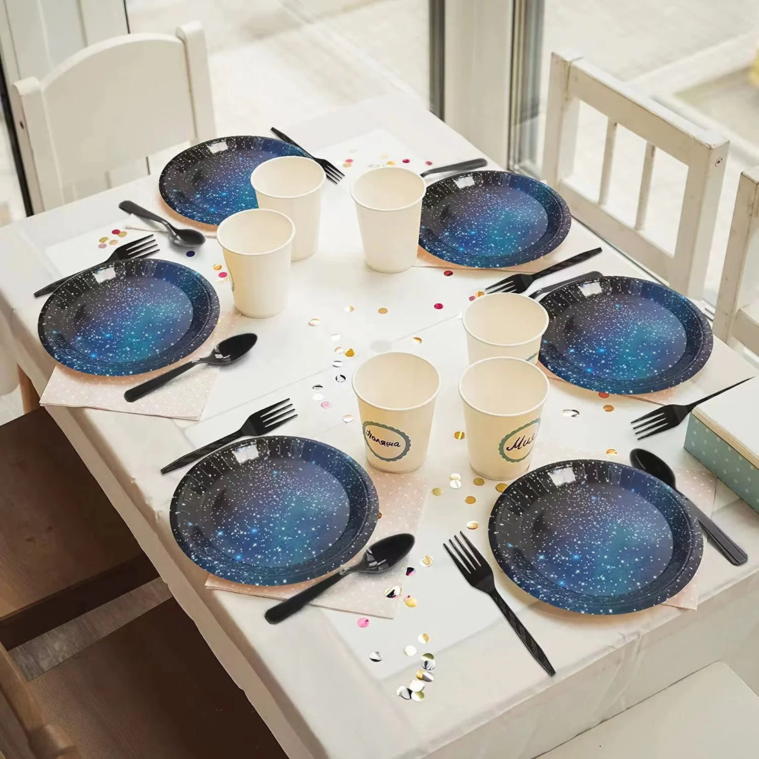 Kit Vaisselle Ciel Étoilé Papier Résistant 