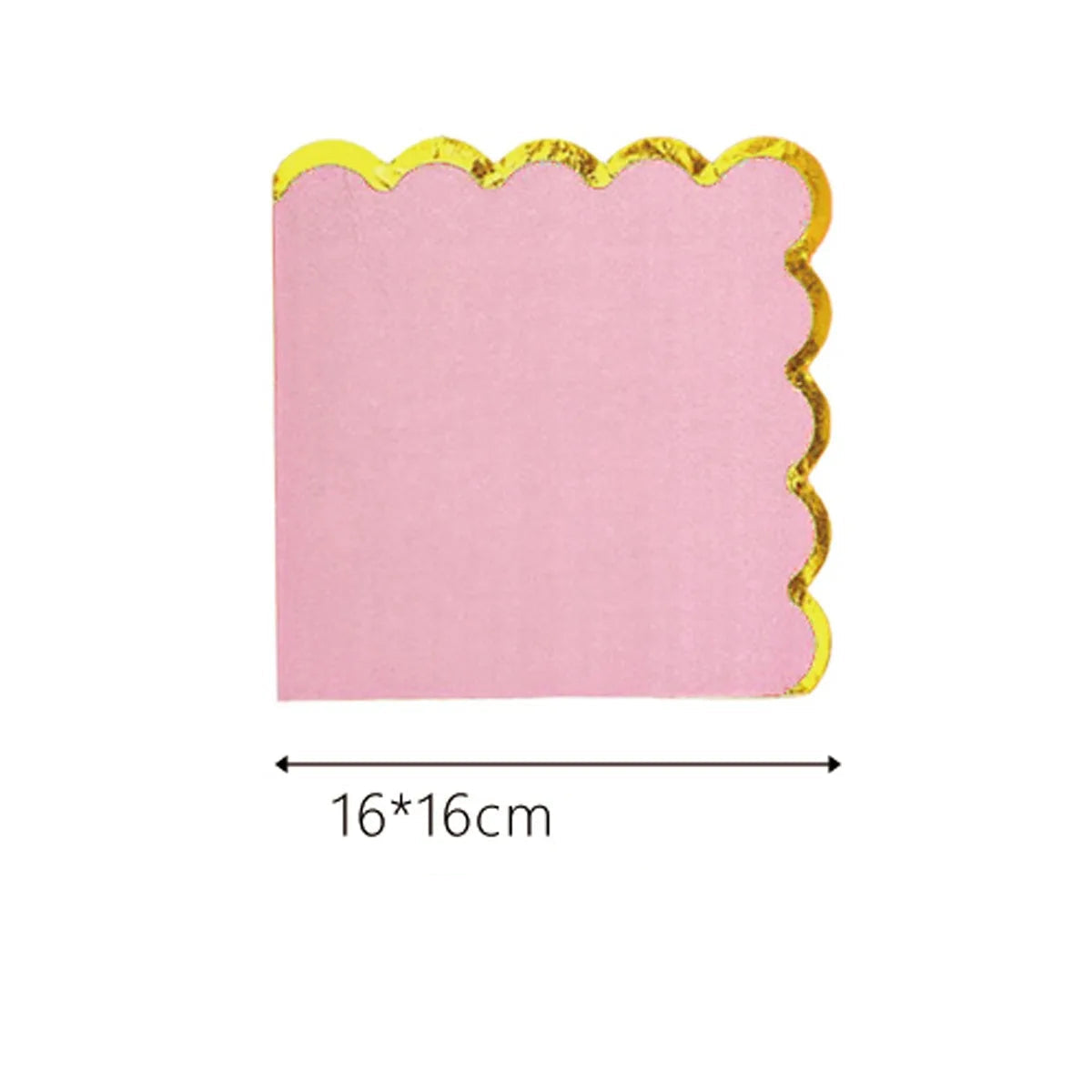 Kit Vaisselle Jetable Mariage Rose et Doré Serviette