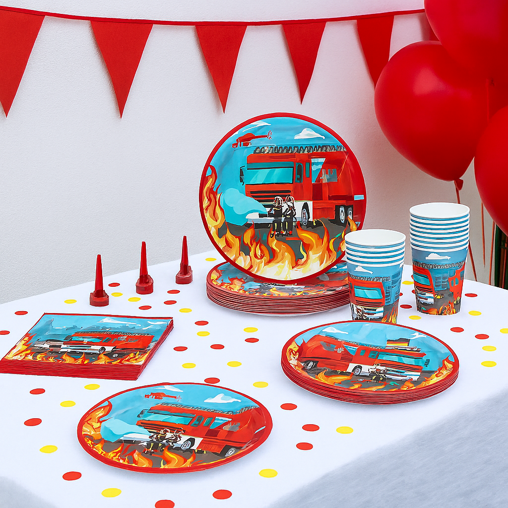 Kit Vaisselle Jetable Pompier