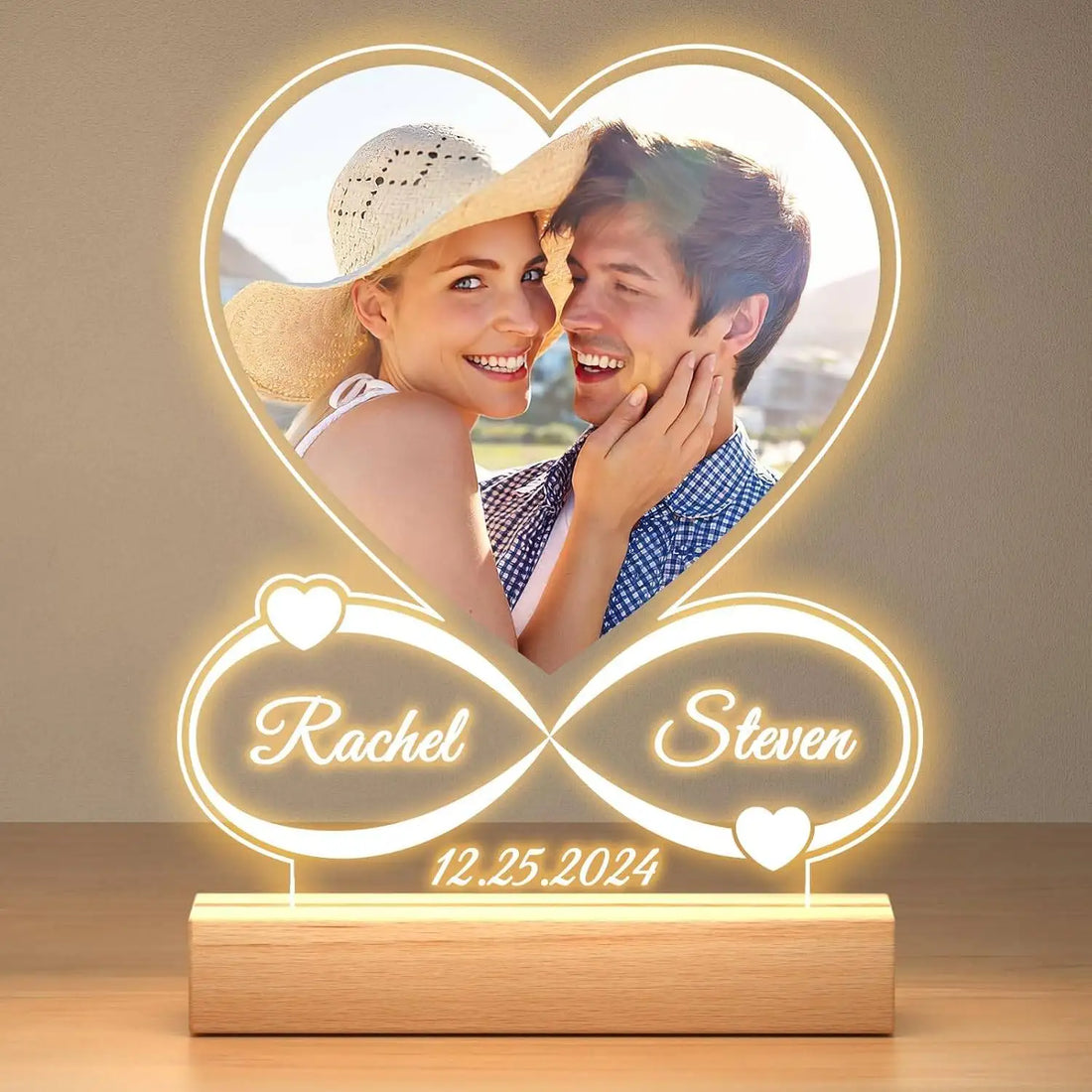 Lampe Cadre Photo Personnalisé Saint-Valentin 