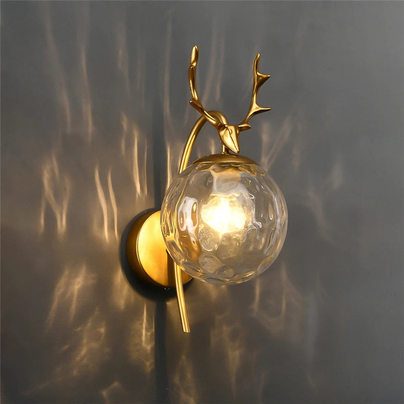 Lampe Murale Cerf Doré