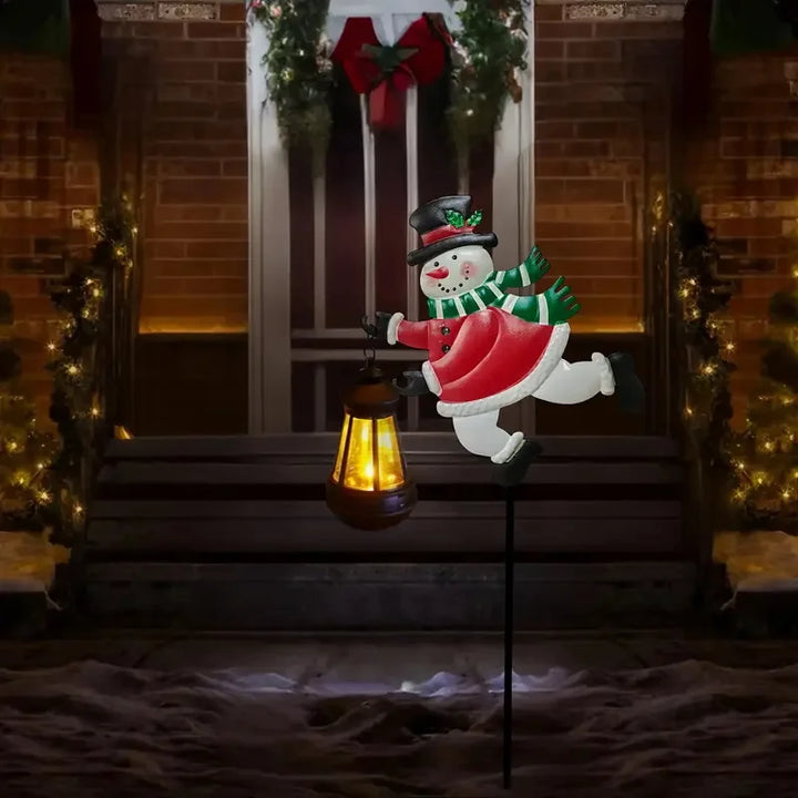 Lampe Solaire Bonhomme de Neige Originale