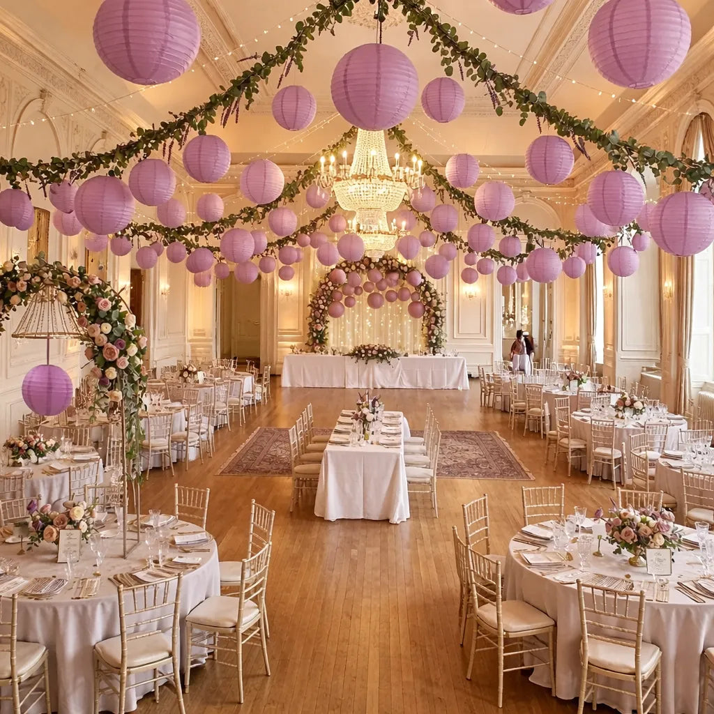 Lampion Mariage Violet Chic