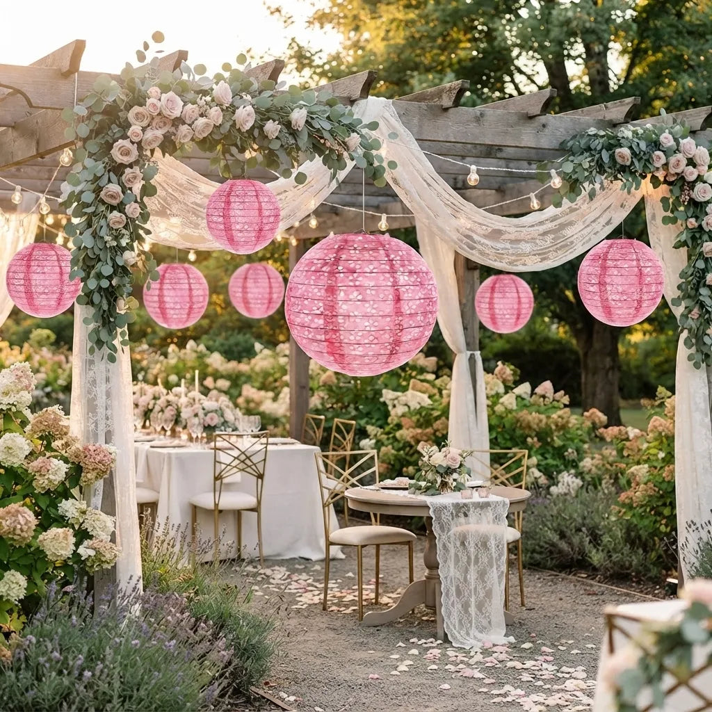 Lampion Rose Décoratif Mariage Minimaliste