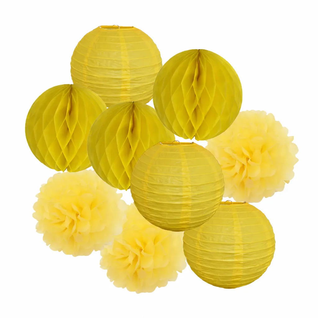Lampions Décoratifs Mariage Jaune Elégant