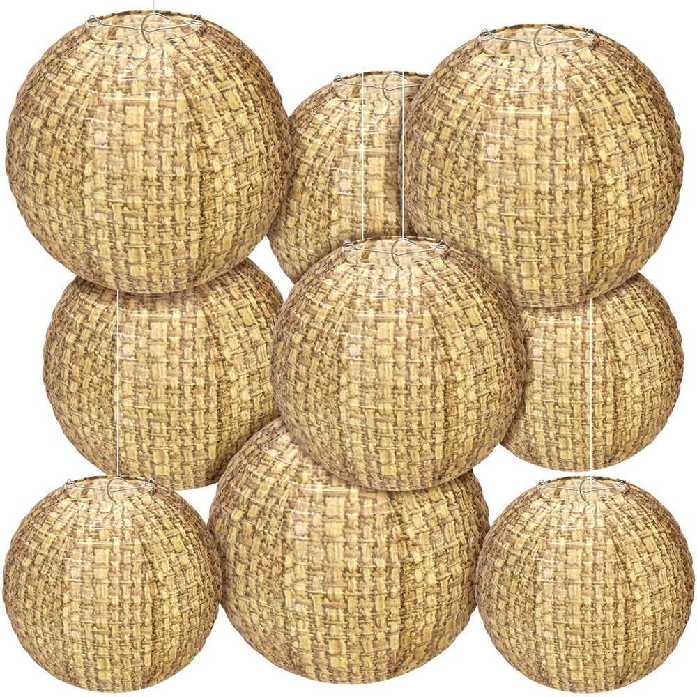 Lampions Décoratifs en Papier Effet Jute