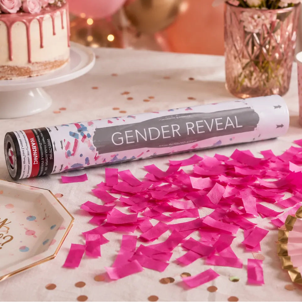 Lanceur à Confettis Babyshower Rose