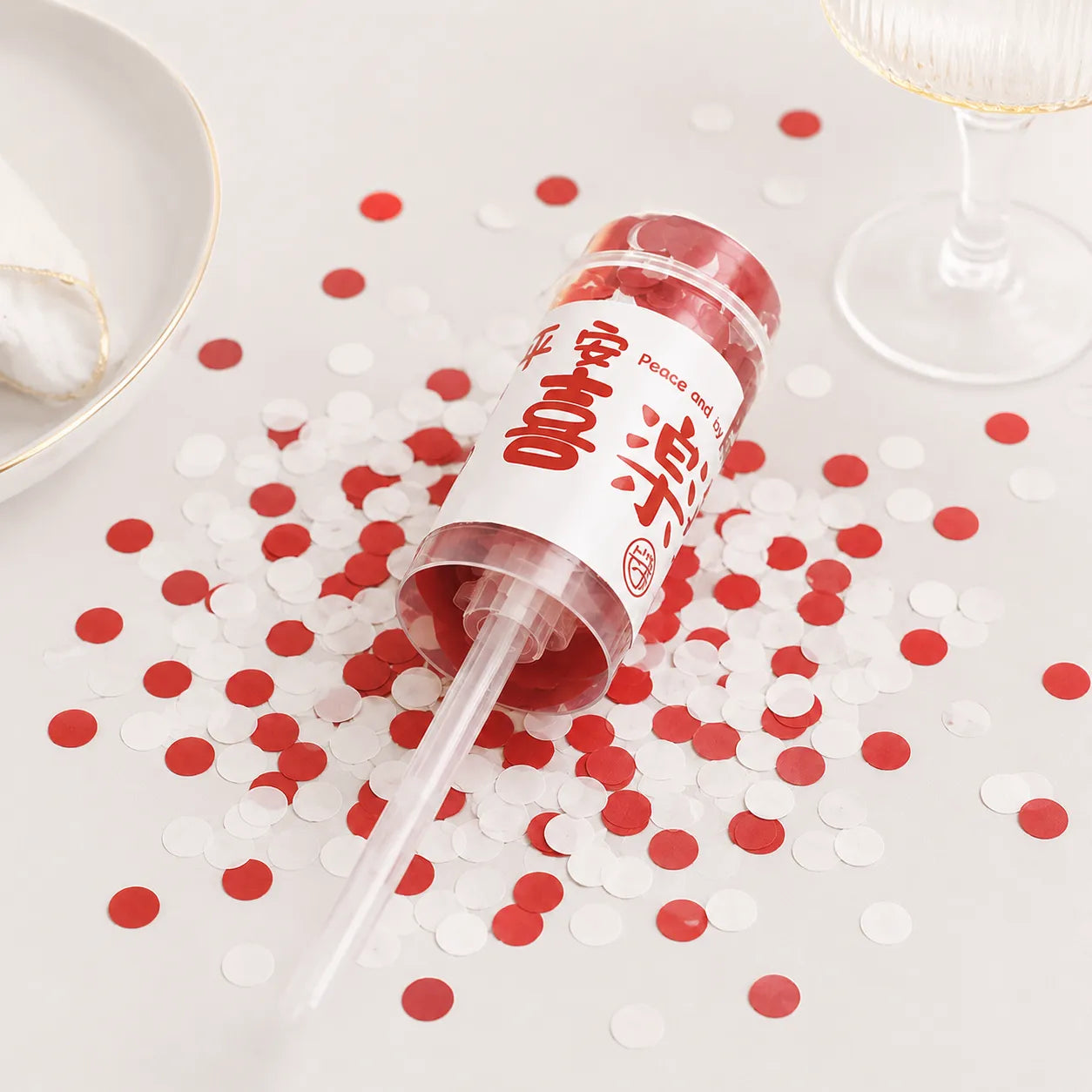 Lanceur à Confettis Rouge et Blanc