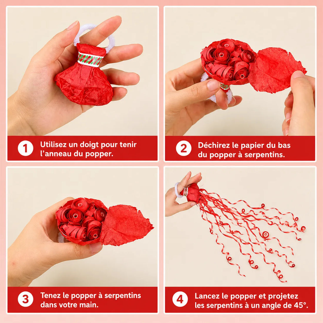 Lanceurs Serpentins Rouges Minimaliste