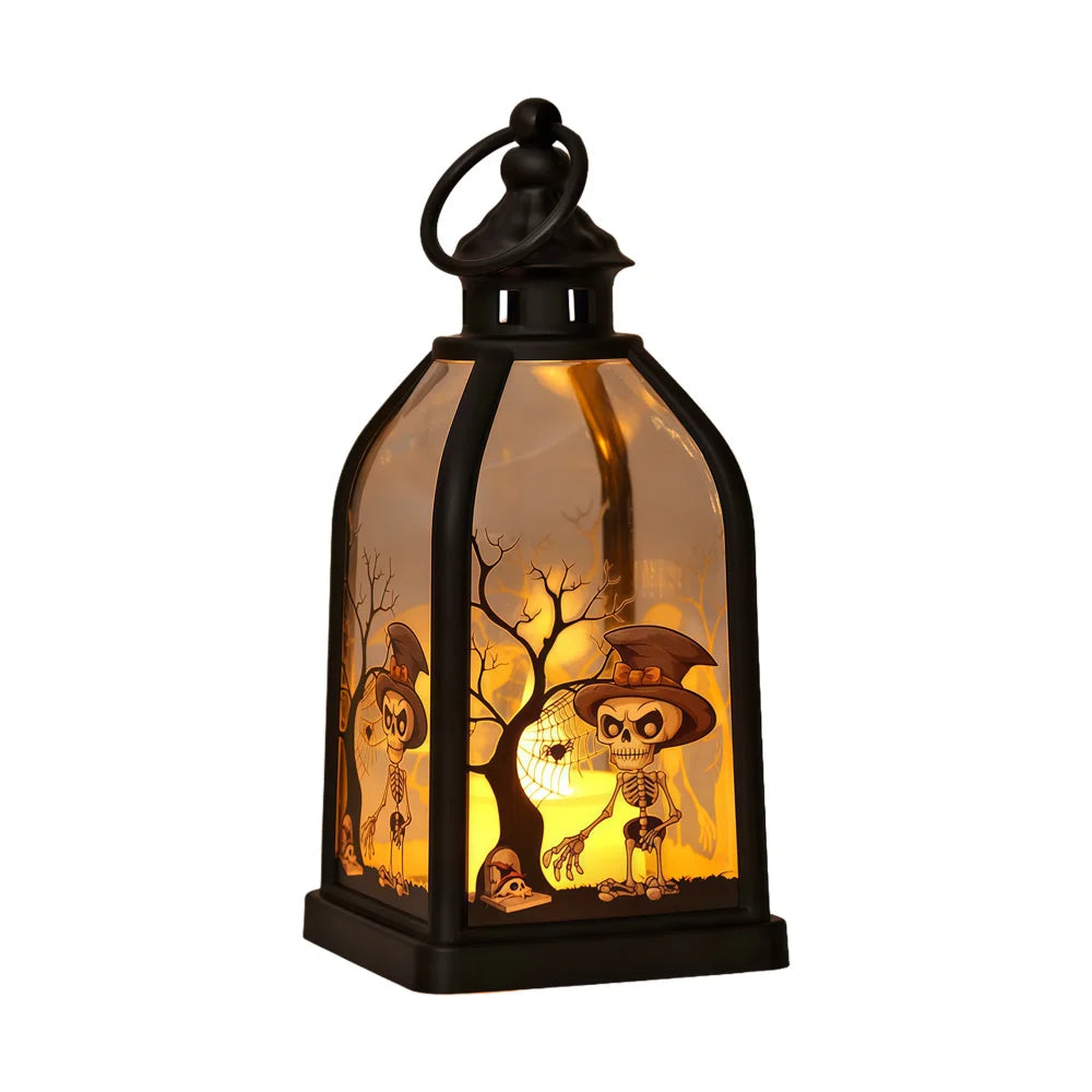 Lanterne Halloween Design Squelettes Chic
