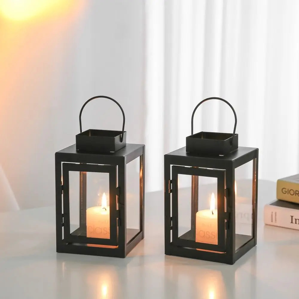 Lanterne Minimaliste Noire Chic