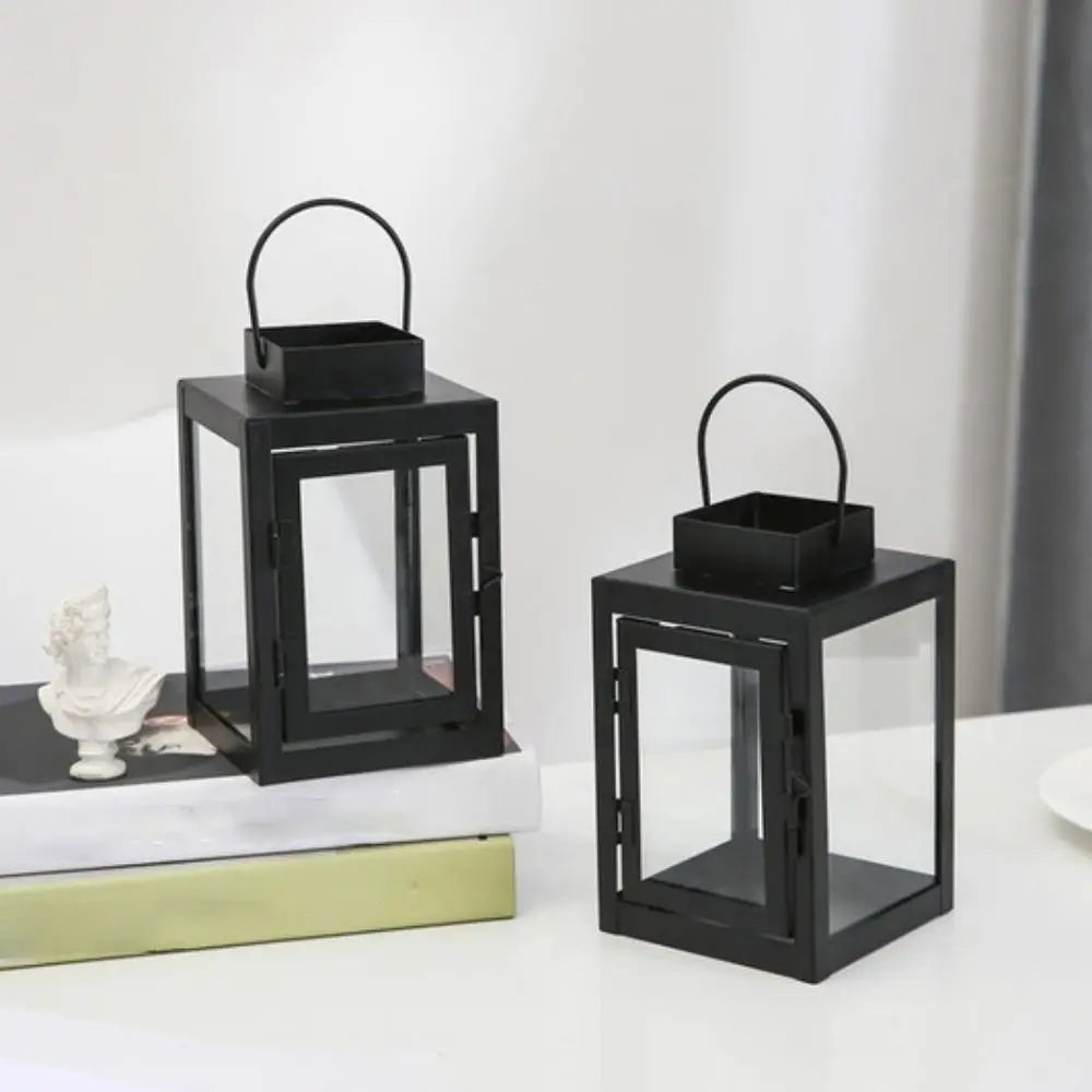 Lanterne Minimaliste Noire Unique